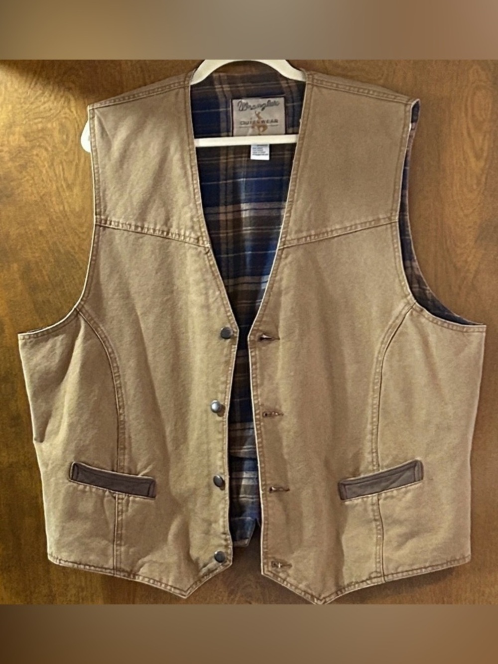 WRANGLER  OUTERWEAR MENS BROWN VINTAGE BLANKET LINED WORK VEST SZ XXL